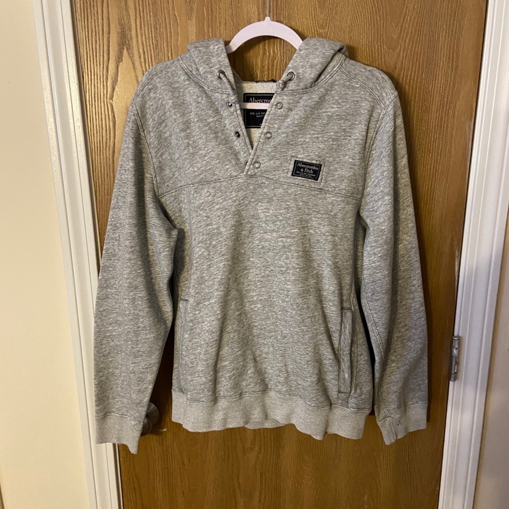 Gray 3 button hoodie